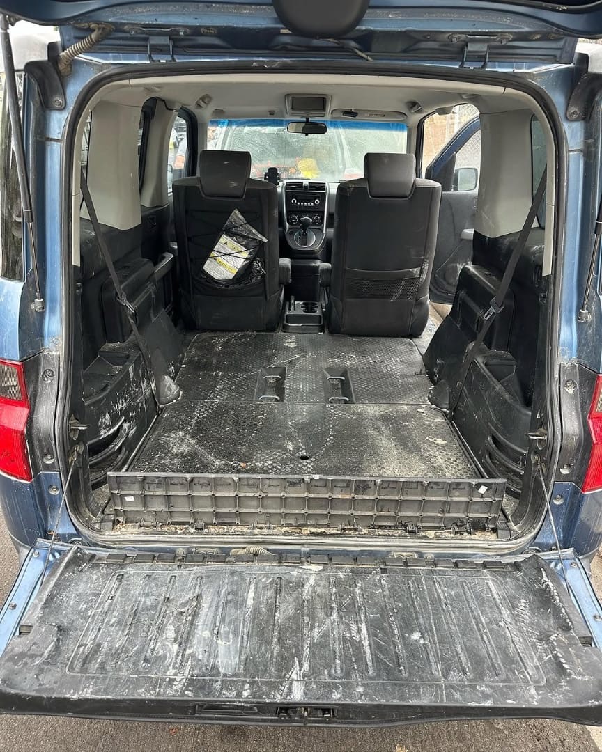 Honda Element cargo area before detailing