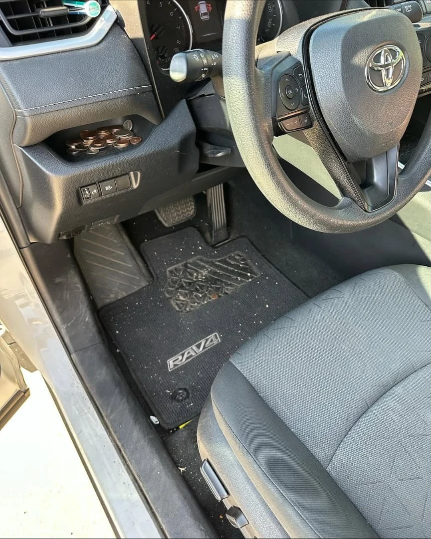 Toyota RAV4 driver area before cleaning